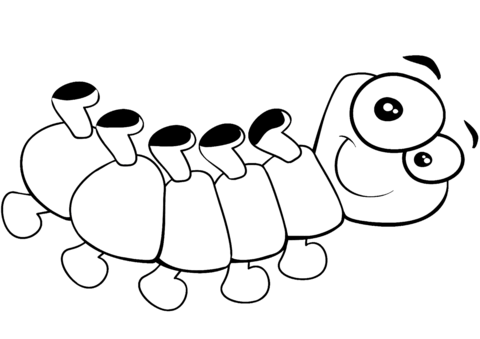 Cute Cartoon Centipede Coloring Page